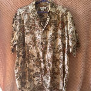 Men's vintage Floral Beige Shirt